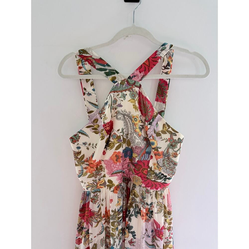 Lulus Lilja Cream Floral Paisley Print Maxi Dress-Size Medium - Picture 4 of 7